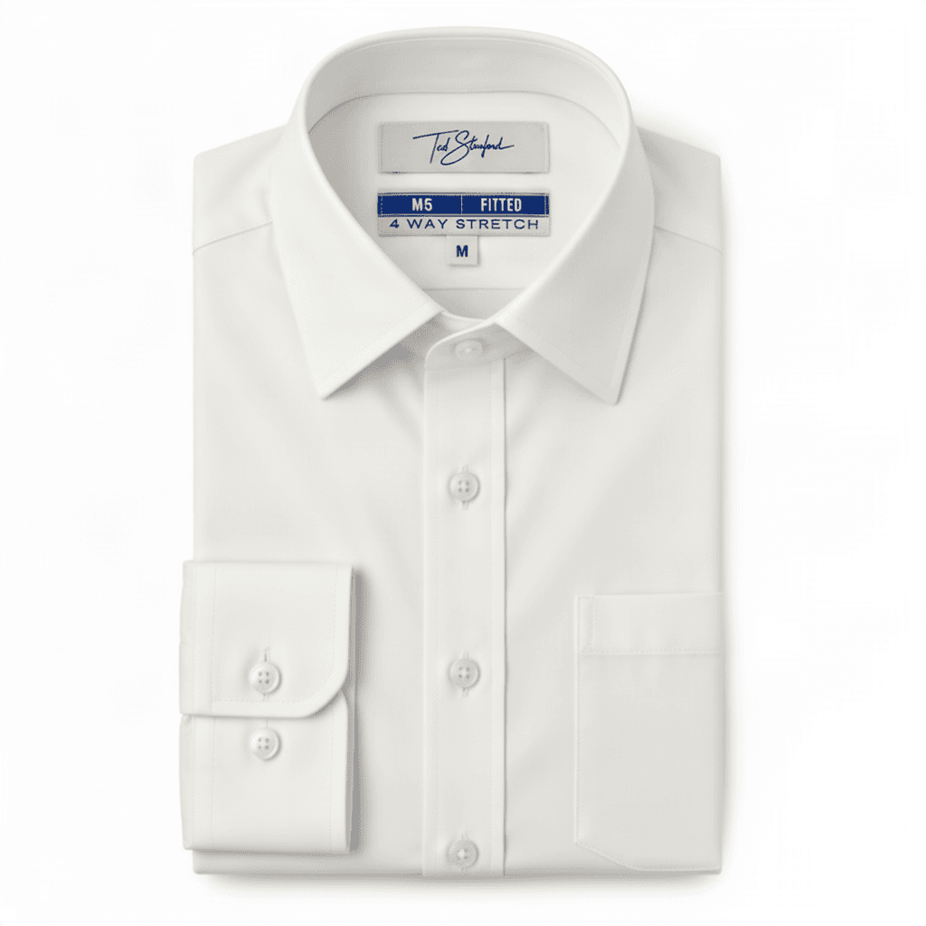 Metro comfort-stretch dress shirt in White 424